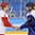 GANGNEUNG, SOUTH KOREA - FEBRUARY 14: Slovakia's Tomas Surovy #43 and Artyom Zub #2 of the Olympic Athletes of Russia shake hands after Slovakia's 3-2 preliminary round win at the PyeongChang 2018 Olympic Winter Games. (Photo by Andre Ringuette/HHOF-IIHF Images)

